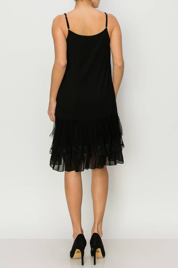Origami Apparel ~ Lace and Crochet inspired - OLS-4672 Black Slip Dress Extender