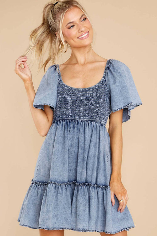 Hope & Sunshine - Denim Short Sleeve Tunic Dress