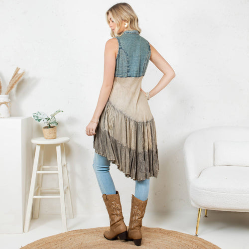 Young Threads - Front-Open Asymmetrical High Low Top - New Design