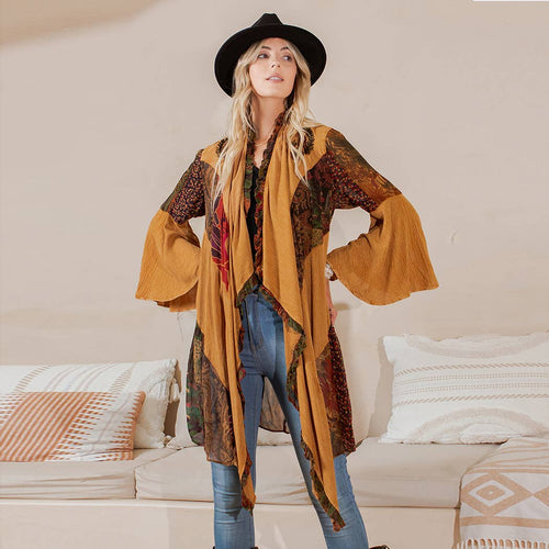 Young Threads - Rustic Bohemian: Patchworked Shrug ALSO IN PLUS