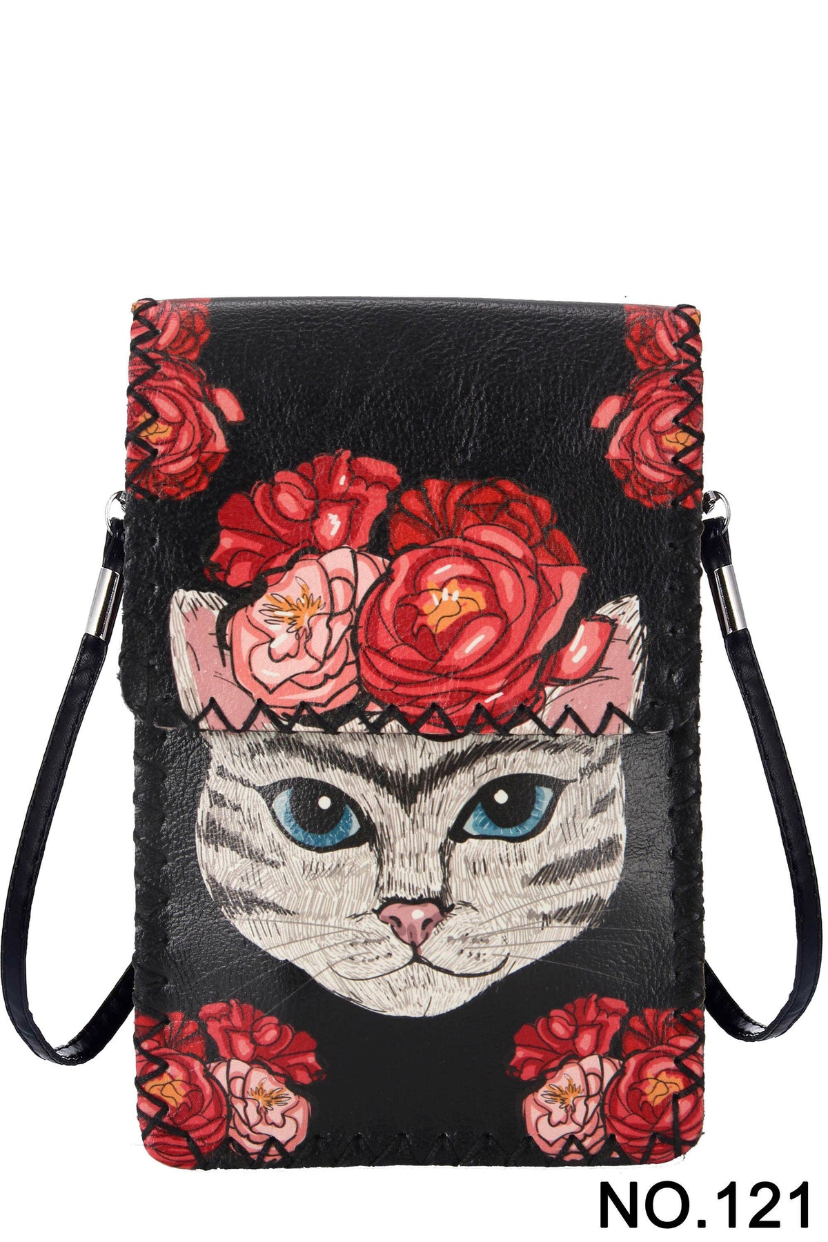 Ole - Roses & Kitty Print Crossbody HB0580 - NO.121BK