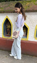 Earth Divas - Hemp, Cotton Shoulder Crossbody Bag Front Flap