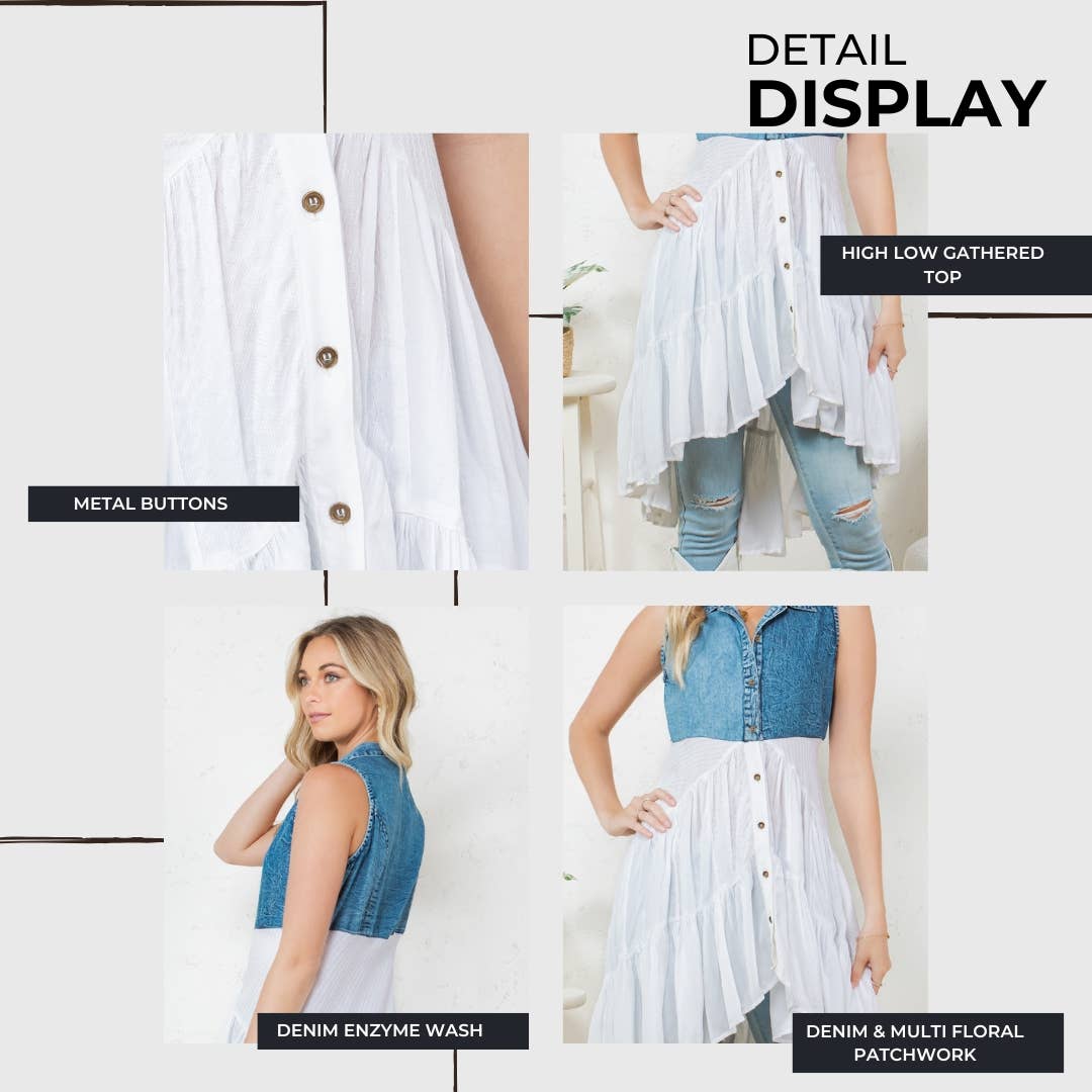 Young Threads - Front-Open Asymmetrical High Low Top - New Design