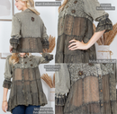 Young Threads - Women’s Mexican Embroidery Blouse - Gathered Waist Shirt