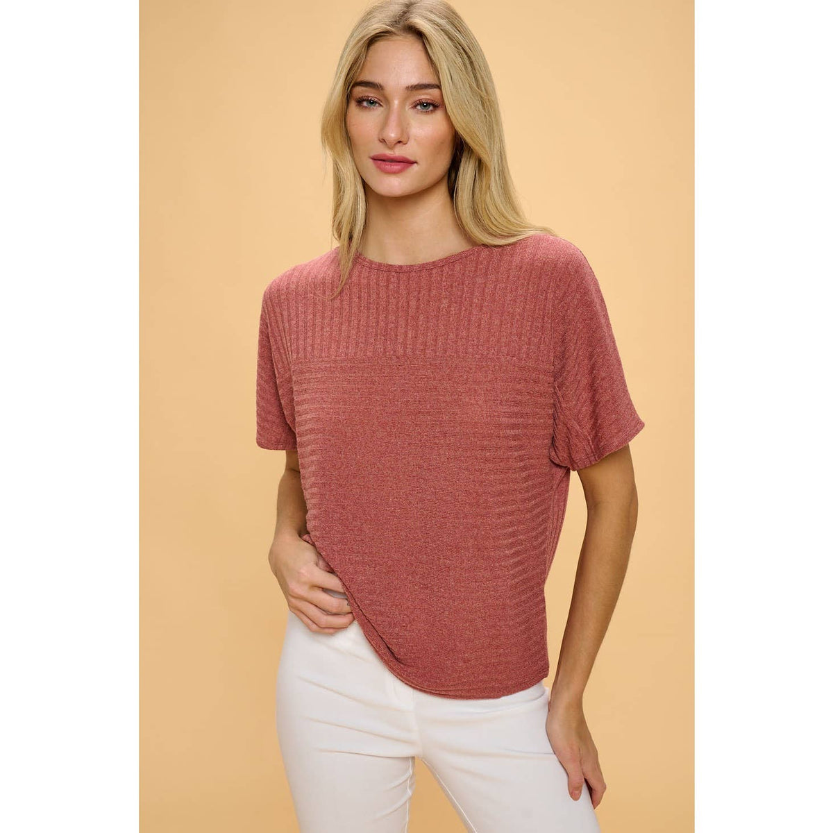 Perseption - VERTICAL YOKE CUFF DOLMAN KNIT SWEATER