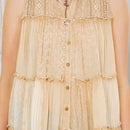 Young Threads - Sleeveless Jhabla Top Embroideried Stonewashed