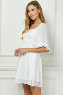 Winslow Collection - SWEET SQUARE NECK FLUTTER DRESS