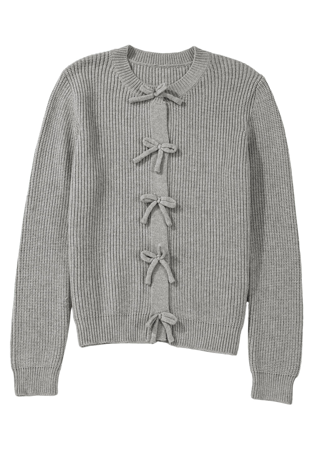 Fiery Red Sweet Bow Front Knit Cardigan