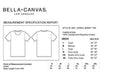 Bella+Canvas T-shirt measurement and size specifications