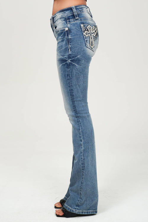 Miss Me-32” Mid-Rise Bootcut Jeans
