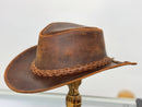 Lesa collection inc - Gunner| Reddish Brown Leather Western Outback Cowboy Hat