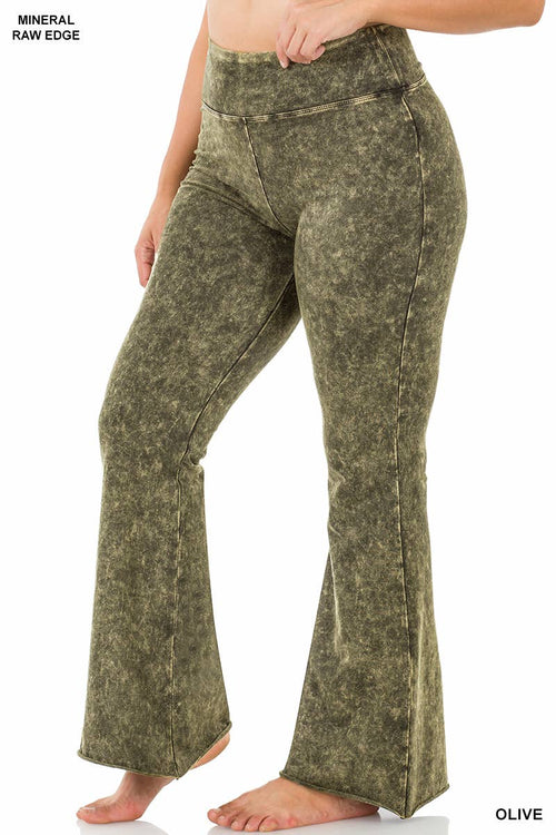 42POPS - ",..._ SI-19553 PLUS SIZE MINERAL WASHED Yoga pants