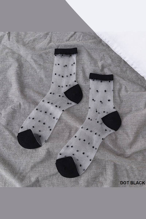42POPS - .SI-25566 Valentine Sheer Heart Pattern Socks