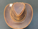 Lesa collection inc - Gunner| Reddish Brown Leather Western Outback Cowboy Hat