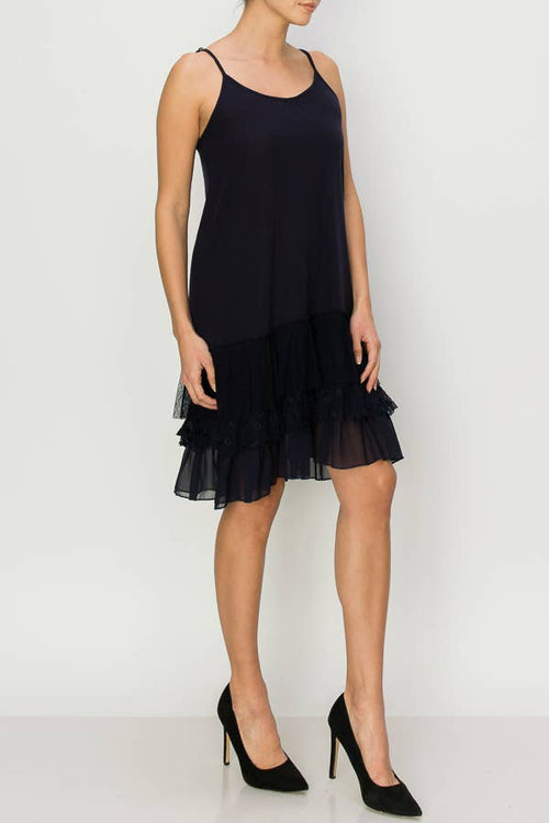 Origami Apparel ~ Lace and Crochet inspired - OLS-4672 Black Slip Dress Extender