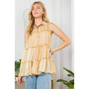 YOUNG THREADS - 60s-Inspired Sleeveless Jhabla Top Button-Down Shirt