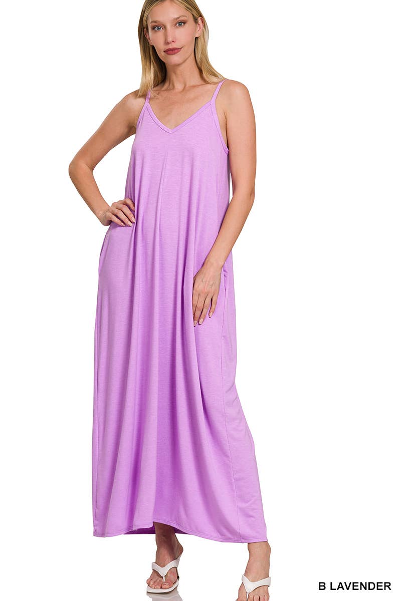 42POPS - `.42pops Maxi Dress w/ adjustable strap & pockets