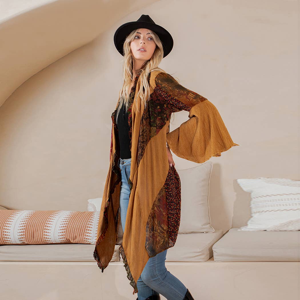 Young Threads - Rustic Bohemian: Patchworked Shrug ALSO IN PLUS