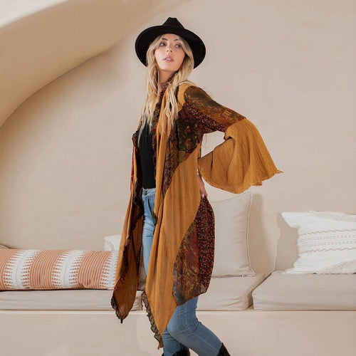 Young Threads - Rustic Bohemian: Patchworked Shrug ALSO IN PLUS