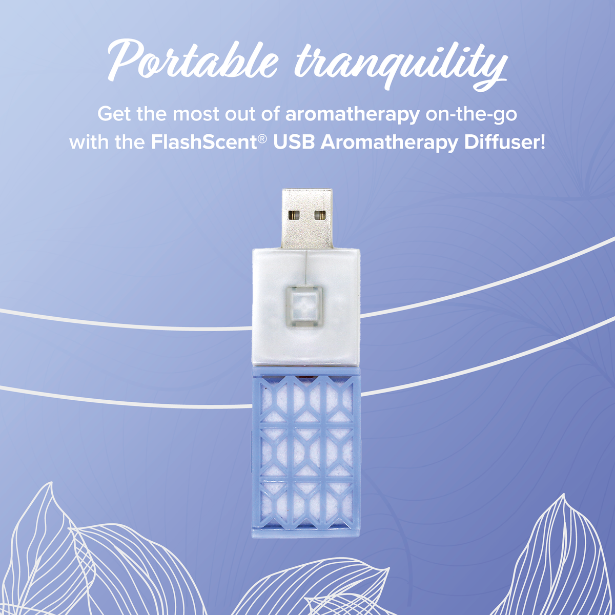 Belle Aroma® - FlashScent® USB Diffuser - Blue, Lavender Essential Oil