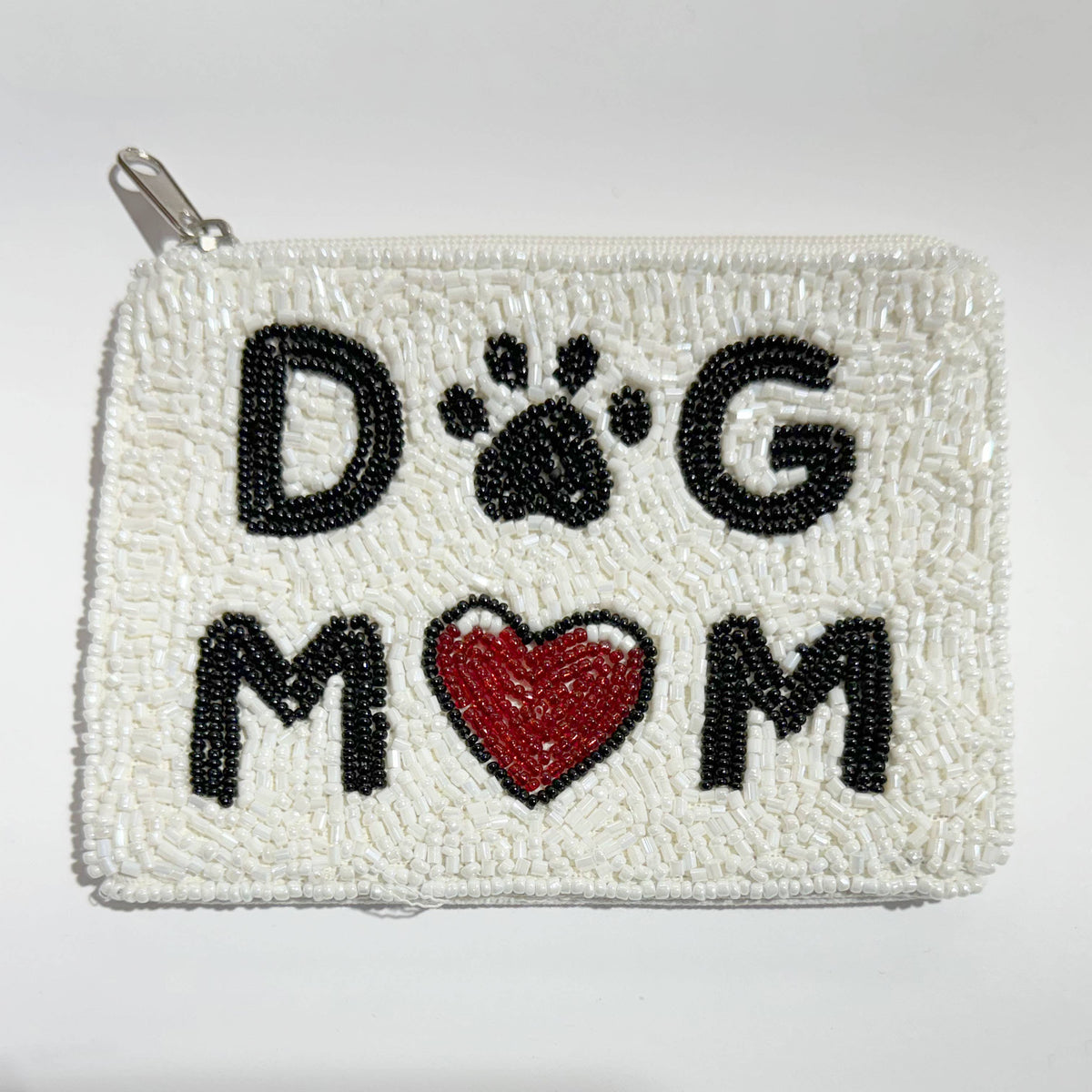 Ole - DOG MOM Beaded Mani Coin Purse