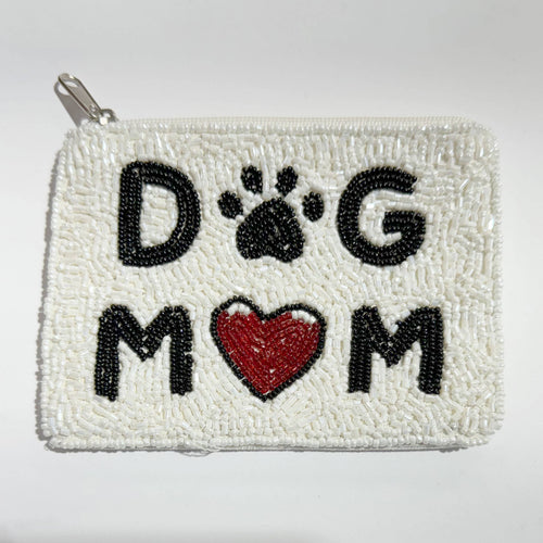 Ole - DOG MOM Beaded Mani Coin Purse