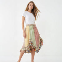 Young Threads - Bohoemian Mid-Length Skirt with Rayon Print (New Color) SK23162