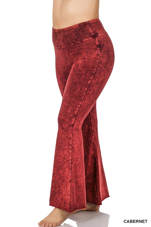 42POPS - ",..._ SI-19553 PLUS SIZE MINERAL WASHED Yoga pants
