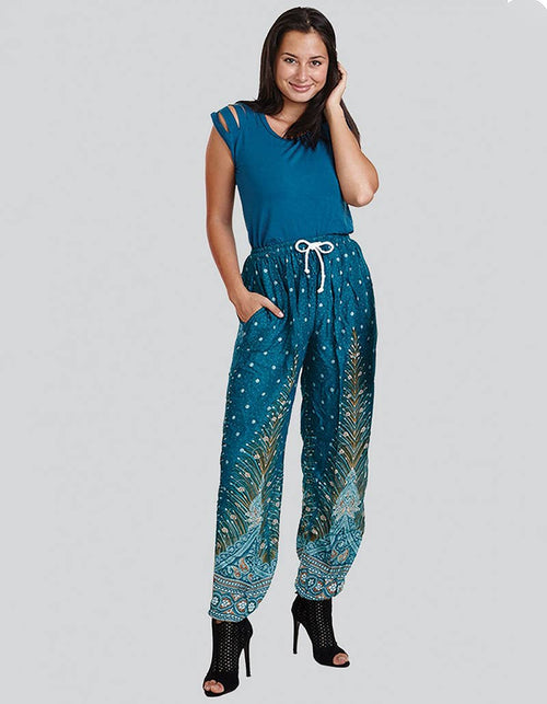 Kathmandu Imports - Peacock print harem pant (TH-901)