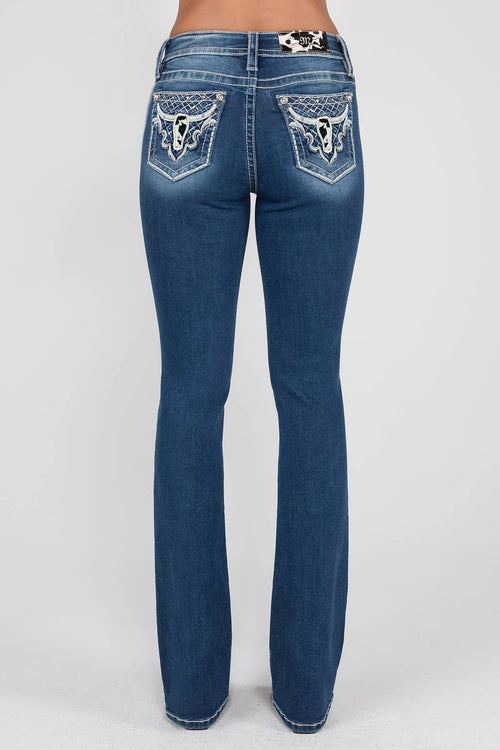 Miss Me-M9251B Mid-Rise Bootcut Jeans