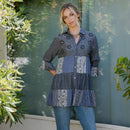 Young Threads - 3/4 Ruffle Sleeves Western Blouse Top (New Color)