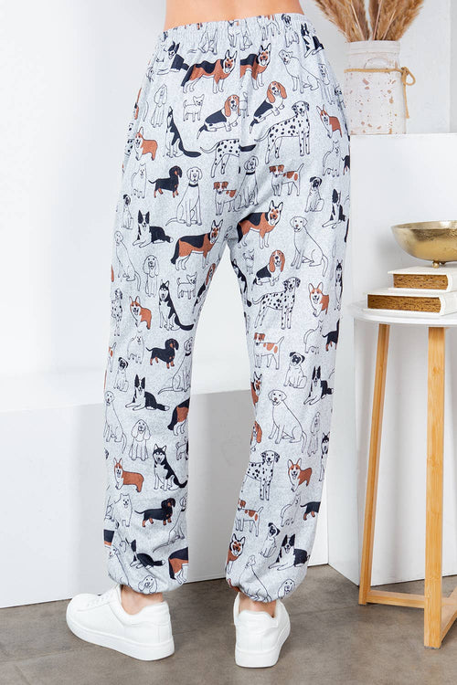 LA Soul - Variety Of Dog Print Jogger Pant