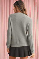 Fiery Red Sweet Bow Front Knit Cardigan