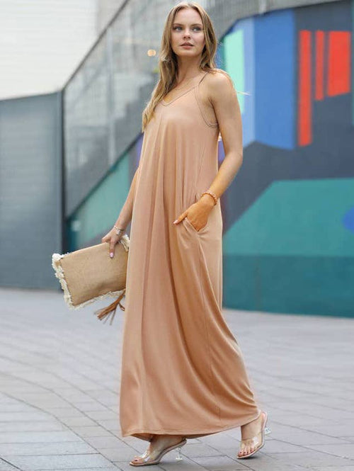 42POPS - `.42pops Maxi Dress w/ adjustable strap & pockets