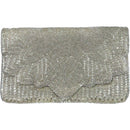 Ole - SILVER SCALLOPED Beaded Clutch LAC-SS-747