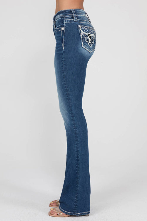 Miss Me-M9251B Mid-Rise Bootcut Jeans