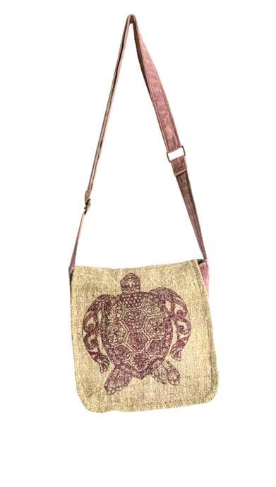 Earth Divas - Hemp, Cotton Shoulder Crossbody Bag Front Flap