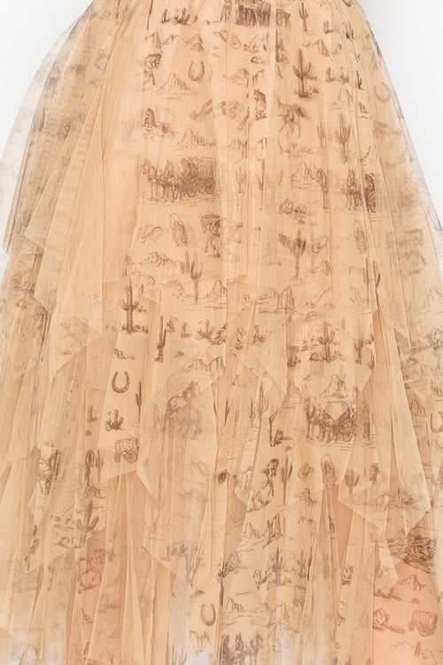 Origami Old West Tiered Mesh Skirt, 4546TP-TP Old West — manufacturer view 3
