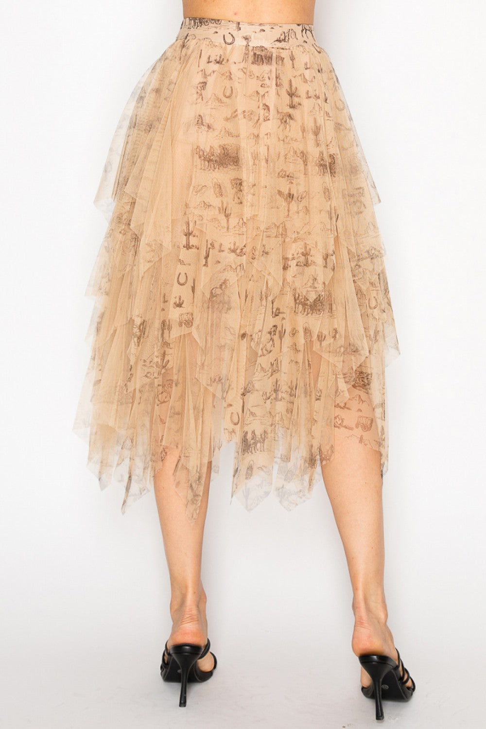 Origami Old West Tiered Mesh Skirt, 4546TP-TP Old West — manufacturer view 4