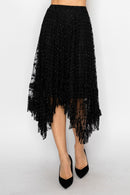 Origami Black Tiered Lace Skirt, 4904BLACK — manufacturer view 1