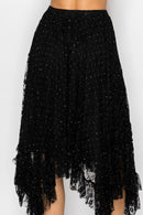 Origami Black Tiered Lace Skirt, 4904BLACK — manufacturer view 3