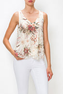 Origami Joyful Lined Sparkly Lace Tank Top, 5004BG Joyful — manufacturer view 1