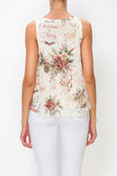 Origami Joyful Lined Sparkly Lace Tank Top, 5004BG Joyful — manufacturer view 4