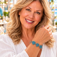 Blue Crystal Heart Sandy Snap Interchangeable Charm