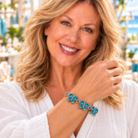 Blue Crystal Butterfly Sandy Snap Interchangeable Charm