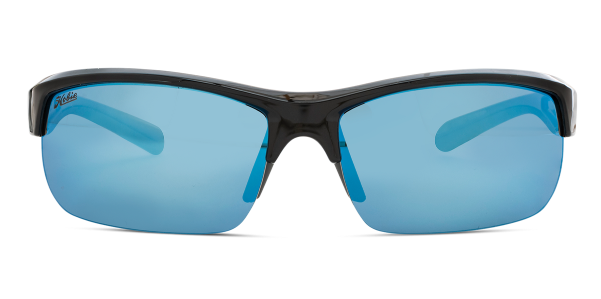 Eddy Float Polarized Sunglasses – Shiny Black Frame / Grey Cobalt Mirror Lens
