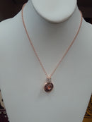 Rose Gold CZ 1/18mm Sandy Snap Necklace
