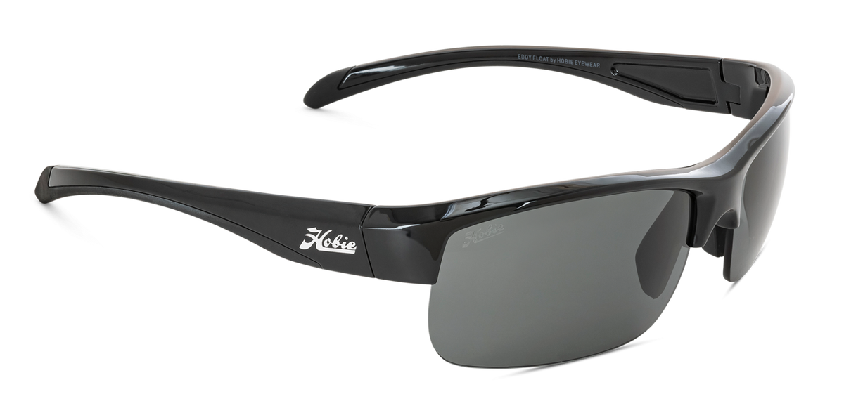 EDDY FLOAT SHINY BLACK FRAME / GREY POLARIZED PC LENS