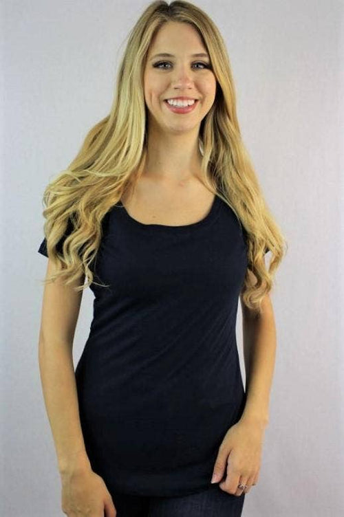 Good Stuff Apparel - Women's Round Neck Short Sleeve Shirt - Midnight Navy