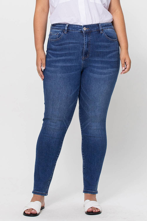 VERVET by FLYING MONKEY - PLUS SIZE HIGH RISE SKINNY JEAN V2423M-P